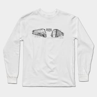 Locomotive Passenger Trains 1939 Blueprints Long Sleeve T-Shirt